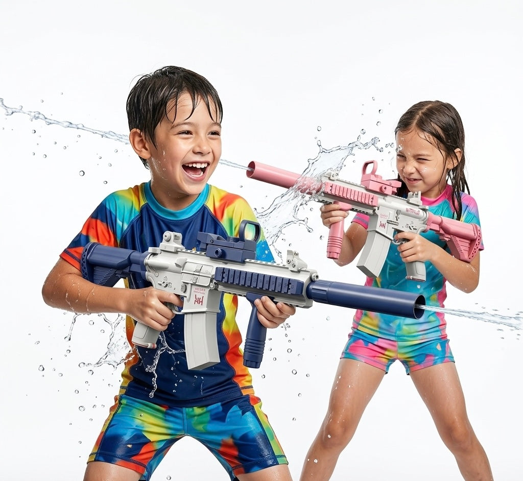 M416 Electric Water Gun - Battery Powered with External Water Bottle Attachment - Perfect for Kids & Adults Outdoor Fun