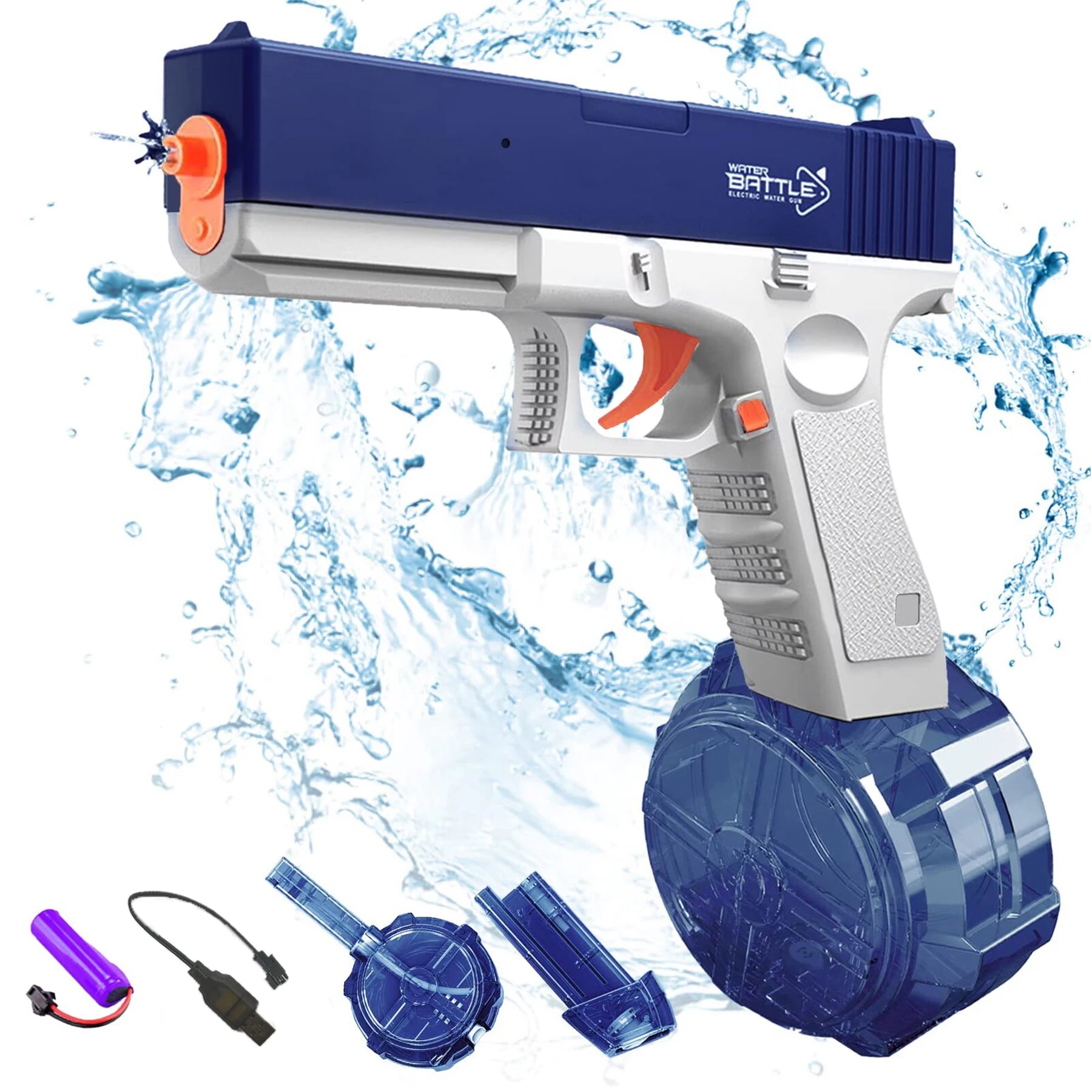 M416 Electric Water Gun - Battery Powered with External Water Bottle Attachment - Perfect for Kids & Adults Outdoor Fun