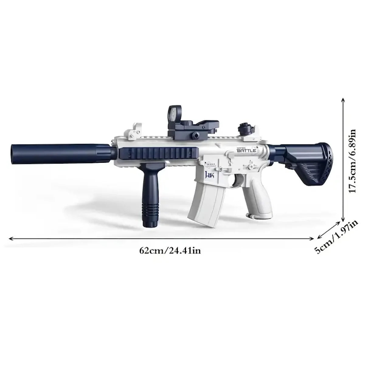 M416 Electric Water Gun - Battery Powered with External Water Bottle Attachment - Perfect for Kids & Adults Outdoor Fun