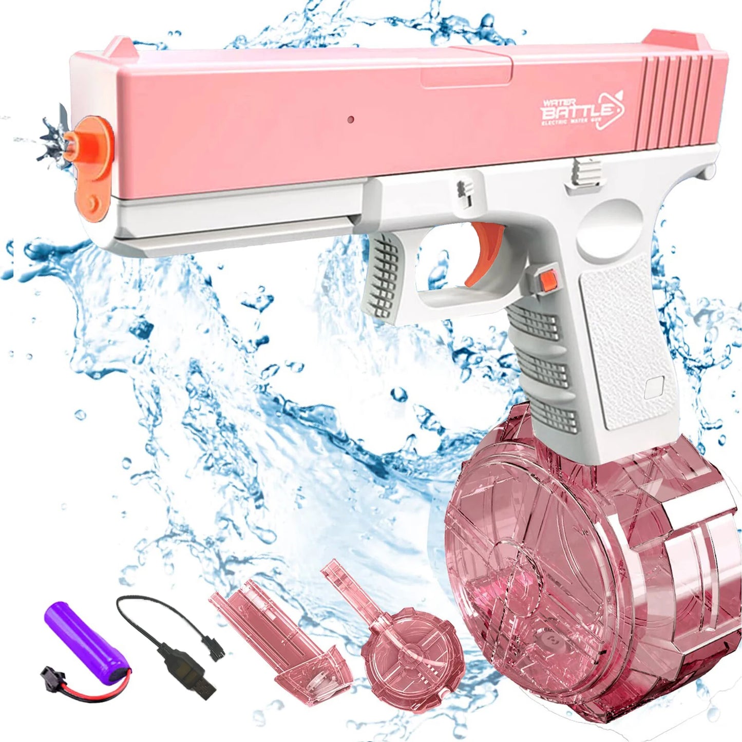 M416 Electric Water Gun - Battery Powered with External Water Bottle Attachment - Perfect for Kids & Adults Outdoor Fun
