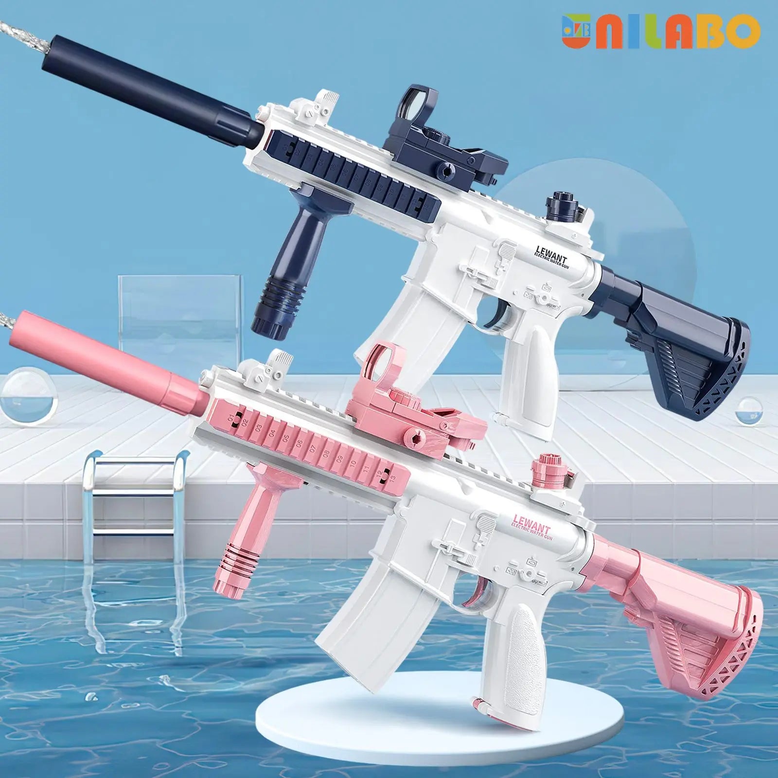 M416 Electric Water Gun - Battery Powered with External Water Bottle Attachment - Perfect for Kids & Adults Outdoor Fun