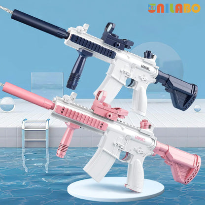 M416 Electric Water Gun - Battery Powered with External Water Bottle Attachment - Perfect for Kids & Adults Outdoor Fun