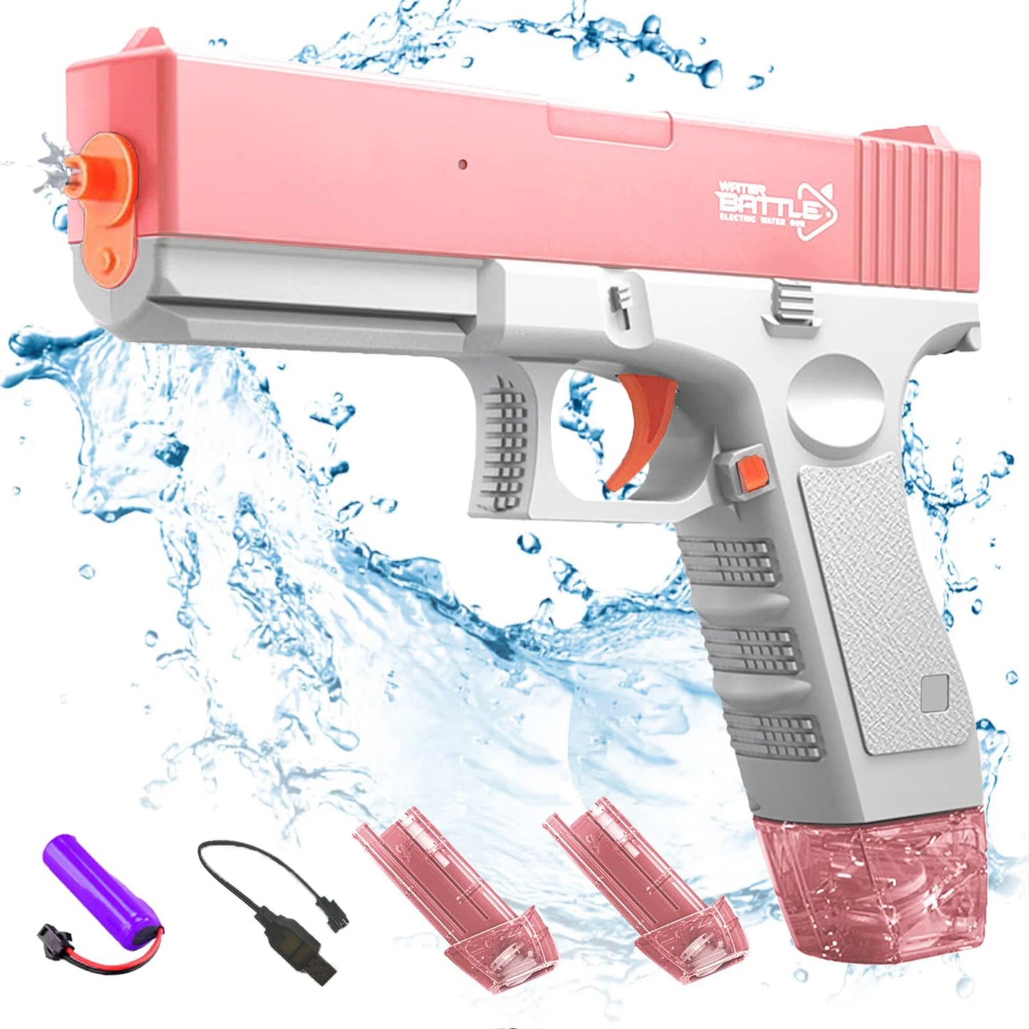 M416 Electric Water Gun - Battery Powered with External Water Bottle Attachment - Perfect for Kids & Adults Outdoor Fun