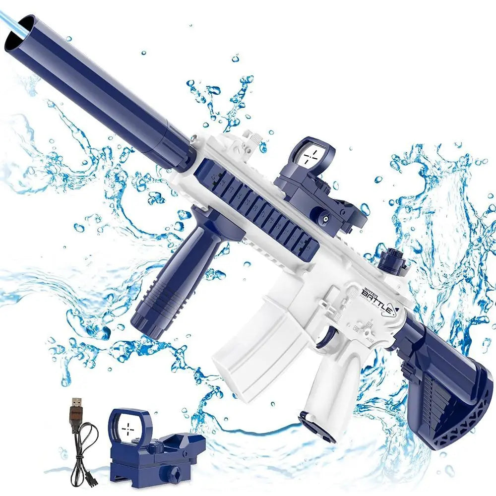 M416 Electric Water Gun - Battery Powered with External Water Bottle Attachment - Perfect for Kids & Adults Outdoor Fun